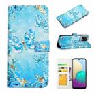 For TCL 405 / 406 Oil Embossed 3D Drawing Leather Phone Case(Blue Butterflies) - 1