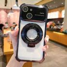 For iPhone 13 MagSafe Holder Shockproof TPU Phone Case with Lens Film(Black) - 1