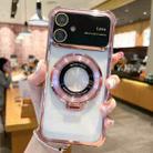 For iPhone 11 MagSafe Holder Shockproof TPU Phone Case with Lens Film(Rose Gold) - 1