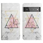 For Google Pixel 6 Pro Oil Embossed 3D Drawing Leather Phone Case(Triangular Marble) - 1