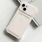 For iPhone 15 Plus Shockproof Card Slot Frosted TPU Phone Case(White) - 1