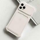 For iPhone 14 Pro Shockproof Card Slot Frosted TPU Phone Case(White) - 1