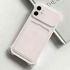 For iPhone 12 Shockproof Card Slot Frosted TPU Phone Case(White) - 1