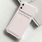 For iPhone X / XS Shockproof Card Slot Frosted TPU Phone Case(White) - 1