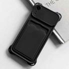 For iPhone XR Shockproof Card Slot Frosted TPU Phone Case(Black) - 1