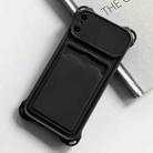 For iPhone XS Max Shockproof Card Slot Frosted TPU Phone Case(Black) - 1