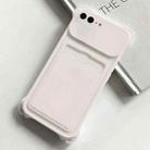 For iPhone 8 Plus / 7 Plus Shockproof Card Slot Frosted TPU Phone Case(White) - 1
