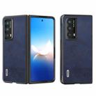 For Honor Magic Vs2 ABEEL Two-color Calf Texture PU Phone Case(Blue) - 1