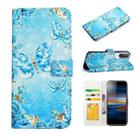 For Sony Xperia L3 Oil Embossed 3D Drawing Leather Phone Case(Blue Butterflies) - 1