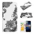 For Sony Xperia L3 Oil Embossed 3D Drawing Leather Phone Case(Lace Flower) - 1