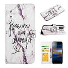 For Sony Xperia L3 Oil Embossed 3D Drawing Leather Phone Case(Words Marble) - 1