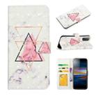 For Sony Xperia L3 Oil Embossed 3D Drawing Leather Phone Case(Triangular Marble) - 1