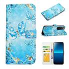 For Sony Xperia L4 Oil Embossed 3D Drawing Leather Phone Case(Blue Butterflies) - 1