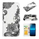 For Sony Xperia L4 Oil Embossed 3D Drawing Leather Phone Case(Lace Flower) - 1