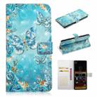 For Sony Xperia 10 Oil Embossed 3D Drawing Leather Phone Case(Blue Butterflies) - 1