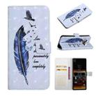 For Sony Xperia 10 Oil Embossed 3D Drawing Leather Phone Case(Blue Feather) - 1
