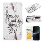 For Sony Xperia 1 V Oil Embossed 3D Drawing Leather Phone Case(Words Marble) - 1