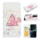 For Sony Xperia 1 V Oil Embossed 3D Drawing Leather Phone Case(Triangular Marble) - 1