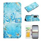 For Sony Xperia 5 Oil Embossed 3D Drawing Leather Phone Case(Blue Butterflies) - 1