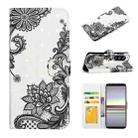 For Sony Xperia 5 Oil Embossed 3D Drawing Leather Phone Case(Lace Flower) - 1