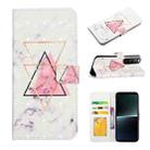 For Sony Xperia 10 V Oil Embossed 3D Drawing Leather Phone Case(Triangular Marble) - 1