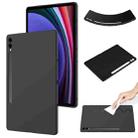 For Samsung Galaxy Tab S9+ Pure Color Liquid Silicone Shockproof Tablet Case(Black) - 1