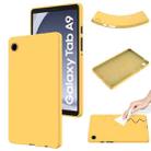 For Samsung Galaxy Tab A9 Pure Color Liquid Silicone Shockproof Tablet Case(Yellow) - 1