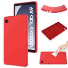 For Samsung Galaxy Tab A9 Pure Color Liquid Silicone Shockproof Tablet Case(Red) - 1