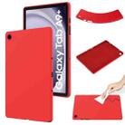 For Samsung Galaxy Tab A9+ Pure Color Liquid Silicone Shockproof Tablet Case(Red) - 1