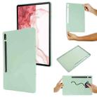 For Samsung Galaxy Tab S9 FE+ / S10+ Pure Color Liquid Silicone Shockproof Tablet Case(Green) - 1