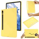 For Samsung Galaxy Tab S10 FE Pure Color Liquid Silicone Shockproof Tablet Case(Yellow) - 1
