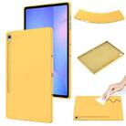 For Samsung Galaxy Tab S10 FE+ Pure Color Liquid Silicone Shockproof Tablet Case(Yellow) - 1