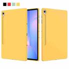 For Samsung Galaxy Tab S10 FE+ Pure Color Liquid Silicone Shockproof Tablet Case(Yellow) - 2
