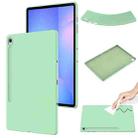 For Samsung Galaxy Tab S10 FE+ Pure Color Liquid Silicone Shockproof Tablet Case(Green) - 1