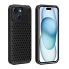 For iPhone 15 Plus R-JUST RJ58 Aromatherapy Metal Cooling Phone Case(Black) - 1