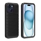 For iPhone 15 R-JUST RJ58 Aromatherapy Metal Cooling Phone Case(Black) - 1