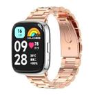 For Redmi Watch 3 Lite / Watch 3 Active Mijobs Three-Bead Metal Stainless Steel Watch Band(Rose Gold) - 1