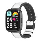 For Redmi Watch 3 Lite / Watch 3 Active Mijobs TPU Leather Watch Band(White Black) - 1