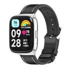 For Redmi Watch 3 Lite / Watch 3 Active Mijobs TPU Leather Watch Band(Black Silver) - 1