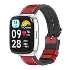 For Redmi Watch 3 Lite / Watch 3 Active Mijobs TPU Leather Watch Band(Red Silver) - 1