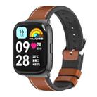 For Redmi Watch 3 Lite / Watch 3 Active Mijobs TPU Leather Watch Band(Brown Black) - 1