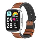 For Redmi Watch 3 Lite / Watch 3 Active Mijobs TPU Leather Watch Band(Brown Silver) - 1