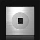 86mm Gray Aluminum Wire Drawing LED Switch Panel, Style:Computer Socket - 1