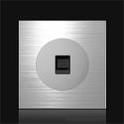 86mm Gray Aluminum Wire Drawing LED Switch Panel, Style:Telephone Socket - 1