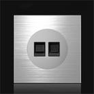 86mm Gray Aluminum Wire Drawing LED Switch Panel, Style:Telephone-Computer Socket - 1