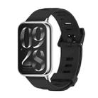 For Xiaomi Mi Band 8 Pro Mijobs Flat Hole Breathable Silicone Watch Band(Black+Silver) - 1