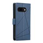 For Google Pixel 9a PU Genuine Leather Texture Embossed Line Phone Case(Blue) - 3