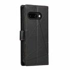 For Google Pixel 9a PU Genuine Leather Texture Embossed Line Phone Case(Black) - 3