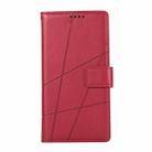 For Google Pixel 9a PU Genuine Leather Texture Embossed Line Phone Case(Red) - 2