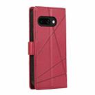 For Google Pixel 9a PU Genuine Leather Texture Embossed Line Phone Case(Red) - 3